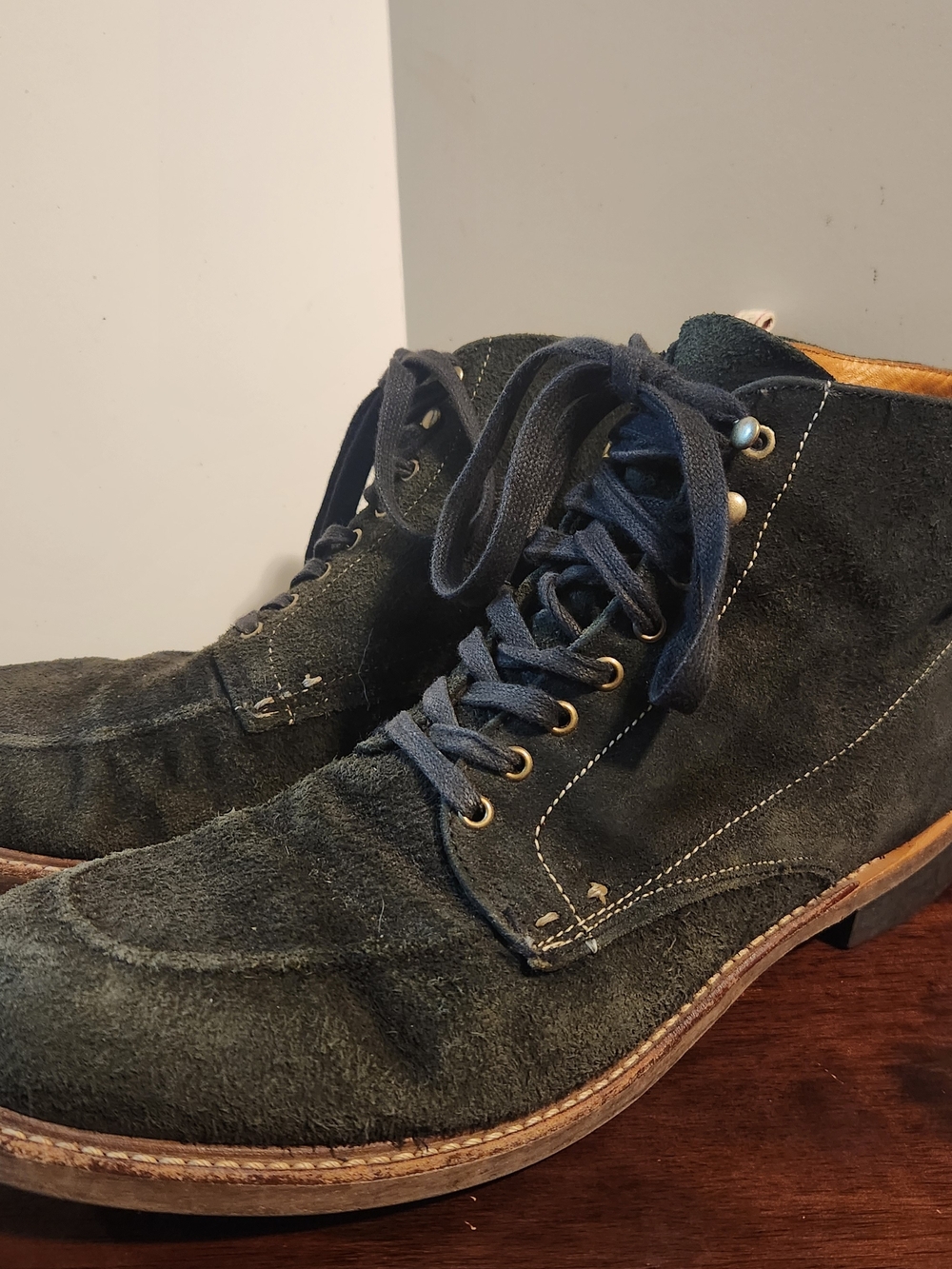 Rag & Bone Rowan Boot Black Suede Boots Lace up Men's 13 M Handmade USA Spencer